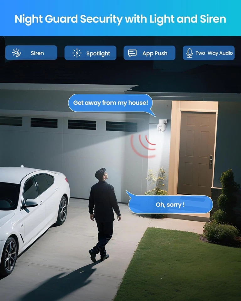 ZOSI 5MP WIFI Überwachungskamera Set Außen 8CH 1TB Monitor WiFi 6 PTZ IP Kameras - Bild 3 von 4
