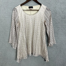 Vintage 90s Brittany Black Layered Lace Top Beige Whimsigoth Fairy Romantic Boho