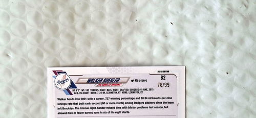 2021 Topps Japan Edition Cherry Blossom Walker Buehler - Card # 82 - Serial - Picture 5 of 6