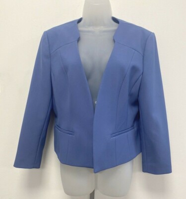 Linea UK16 Eur44 US12 blaue gefütterte Langarmjacke ohne Verschluss