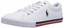Polo Ralph Lauren Kids Boys White Red Blue Edmund Sneakers Sz 2 M US 8774-3