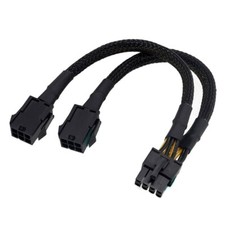 Double 6 Pin Female to 8 Pin Male GPU Power Adapter Cable for Video Card Desktop