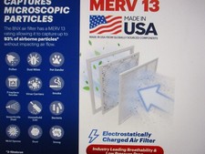 BNX TruFilter 20X20X5 Air Filter MERV 13 (2-Pack) - MADE IN USA - Electrostatic