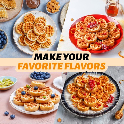 Waffle Maker, Mini Waffle Maker Machine Nonstick with Quick Heat-Up Make 8 pc... - Afbeelding 5 van 6