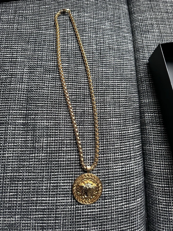 Gianni Versace Medusa Halskette Luxus Designer Schmuck Vergoldet - Bild 2 von 4