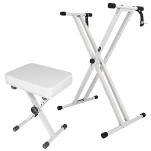 5 Core Keyboard Stand Piano Bench Set Ajustable Key Board Stands w Stool