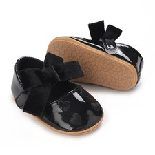 Infant Toddler Baby Girl Dress Shoes Mary Jane First Walking PU Leather Princ...