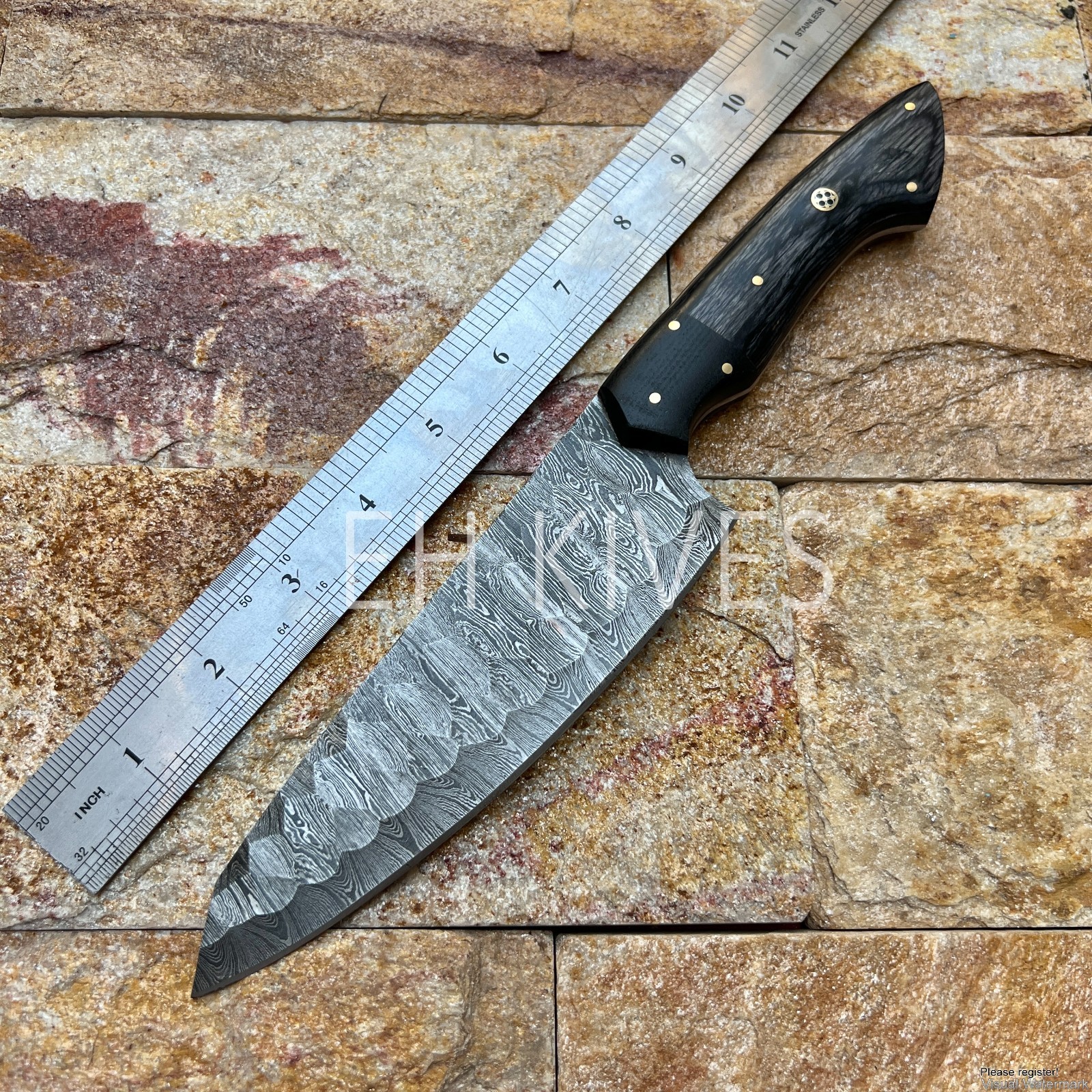 "11Handmade Damascus Slicing Sharp Chef Knife for Meat/BBQ