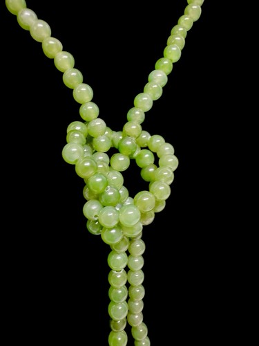 Vintage Natural Jade 32" Round 3mm Beads 14/20K Gold Filled Clasp Necklace - Picture 6 of 23