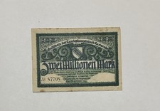 Banknote 2 Millionen Mark August 1923 Karlsruhe Deutschland Notgeld