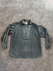 Vintage WAH Maker Old Western Bib Pullover Shirt Men's XL USA Cotton Distressed