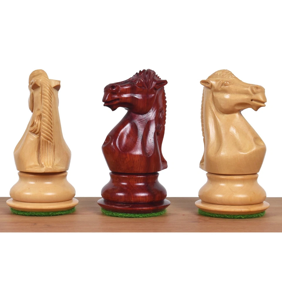 3.9" Royal Knight Staunton Pieces Only Chess Set- Triple Weighted Bud Roswood - Image 2 of 4
