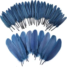 iHUFeather 270pcs Navy Blue Goose Feathers for Crafts 2 Styles 4-7 