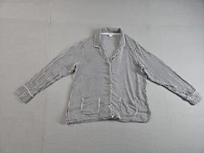 Splendid Women Shirt Pajama S Black White Striped Collared Button Front Relaxed