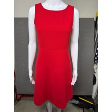 Banana Republic Red Sleeveless Sheath Dress Size 0 Crepe Textured Lined Career