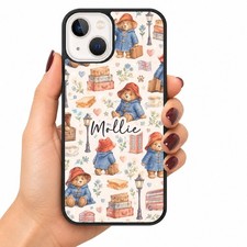Personalised Paddington Bow Bear Case Cover iPhone S24 S25 S26 11 12 13 14 16 17