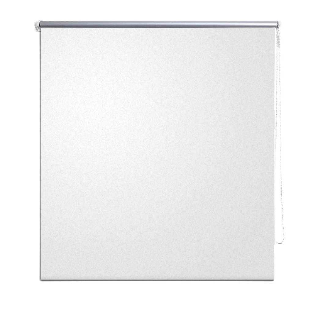 Store enrouleur occultant en textile premium blanc, rideau pare-vue 120x175 cm de finition