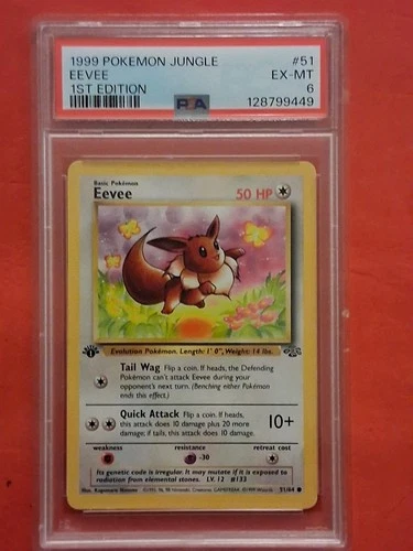POKÉMON 1ST EDITION EEVEE 1999 POKÉMON JUNGLE PSA 6 CARD #51