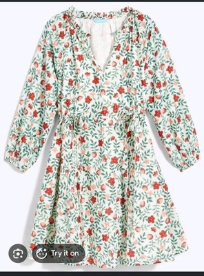 Draper James Women's Plus Strawberry Print Cotton Kellie Babydoll Dress/ Size 1x