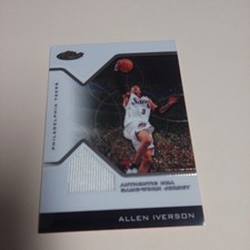 2005 Topps Finest 078/299 Allen Iverson Black Refractor Gme Wrn Jersy Memorabila