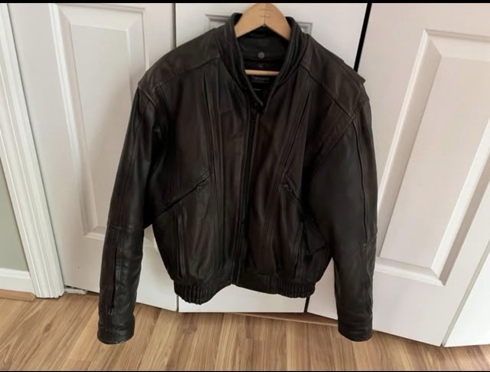 Mega Force Leather Bomber Jacket Brown Thinsulate… - image 2