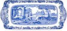 Spode Blue Italian Collection Sandwich Tray   15.25" x 6.5" Rectangular Melami