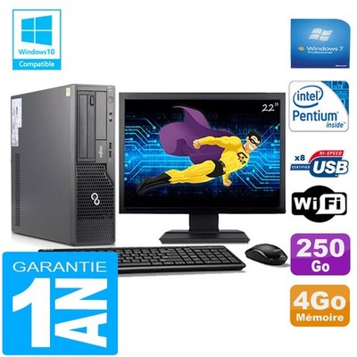 PC Fujitsu Esprimo E500 E85+ SFF G640 RAM 4Go Scheibe 250Go Wifi W7 Ecran 22 ''