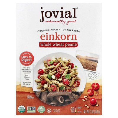 Organic Ancient Grain Pasta, Einkorn Whole Wheat Penne, 12 oz (340 g)