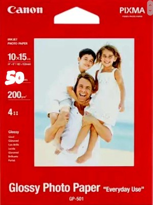 Original Canon Glossy Photo Paper Fotopapier GP-501 4'' x 6'' 10 x 15 cm 50 Blatt
