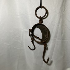 Antique Mancur? C-Spring Half Moon Fur Trapper Hanging Scale Vintage Iron