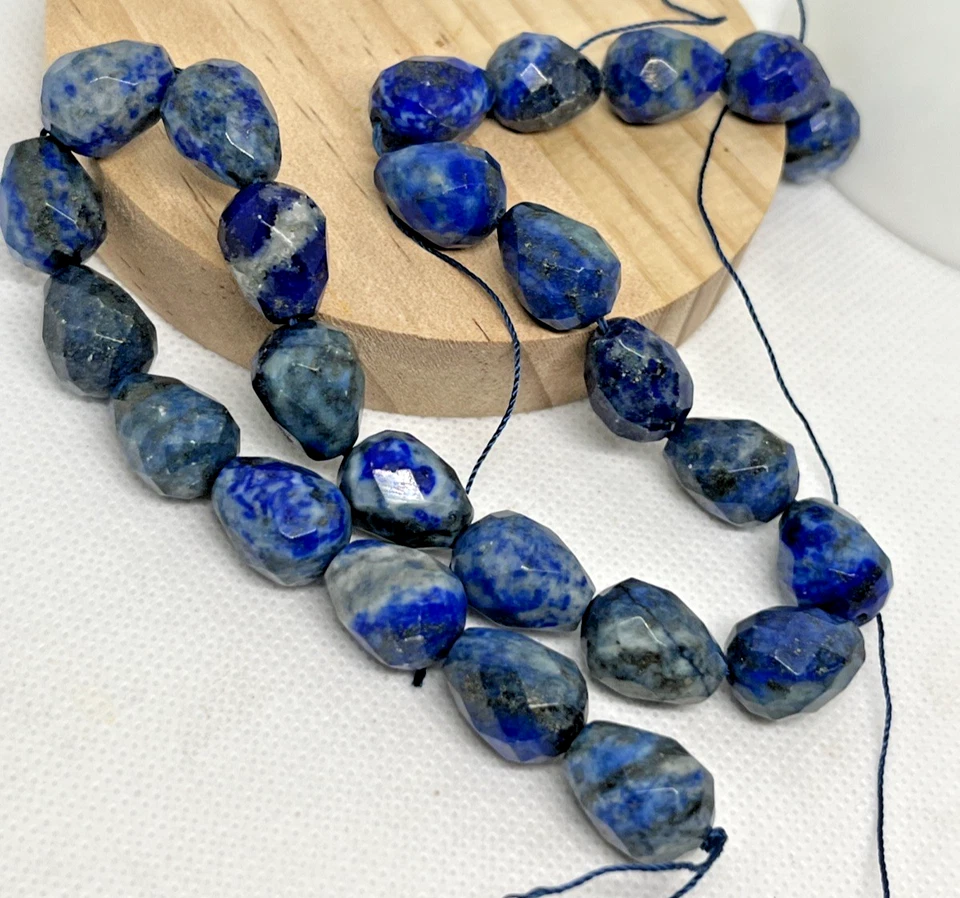 Lapislazuli Perlen Tränen Tropfen facettiert 25 Stk 15 mm Edelstein Kristall DIY - Bild 4 von 4