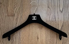 CHANEL 100% Authentic Black Large Velvet CC Gold Hanger For Jackets/Coats - 1