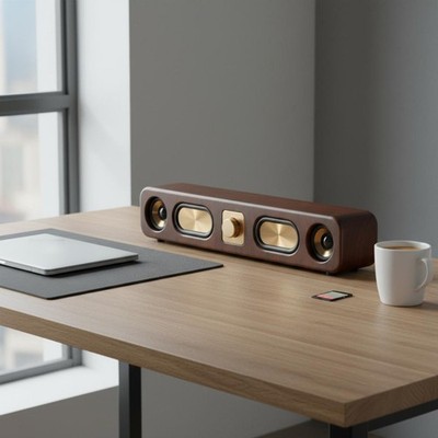 Retro Speaker Bass Boosted Audio Device Aux Input for Living Room