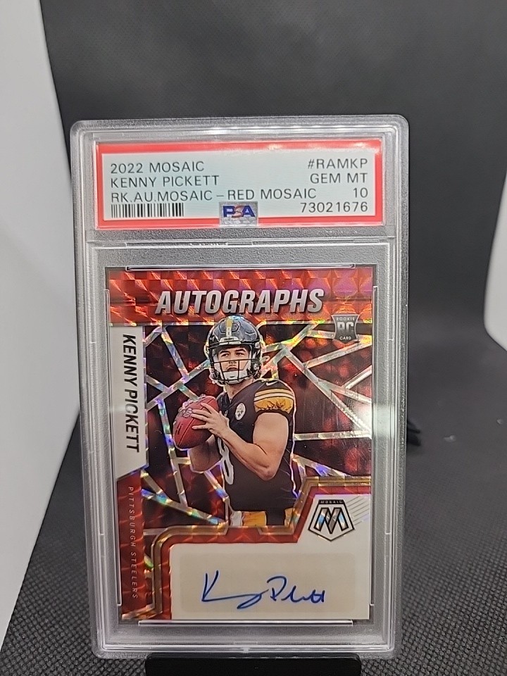 2022 Panini Mosaic - Rookie Autographs Mosaic Kenny Pickett #RAM-KP Red PSA 10 view 1