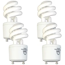 13 Watt GU24 Base 2 Prong Light Bulb, CFL T2 Mini Twist Lock Spiral Compact