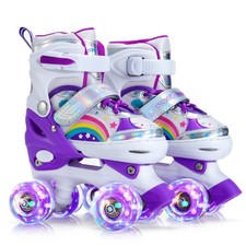 SHDSL Girls Roller Skates for Kids Beginners 4 Size Adjustable Roller Skates, Li
