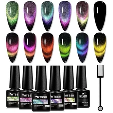 13PCS Cat Eye Gel Nail Polish Set, Gel Polish Kit with Magnet Soak off Gel Nail