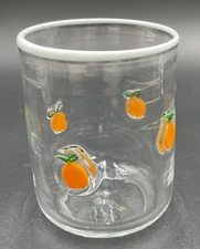 Anthropologie Icon Juice Glass Orange Clear Orange 17 Oz Hand Blown New