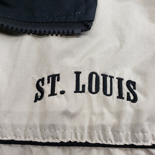 Men's St Louis MO Beige & Black Kenpo Jacket Mesh Lined Full Zip L Pockets - Picture 4 of 8