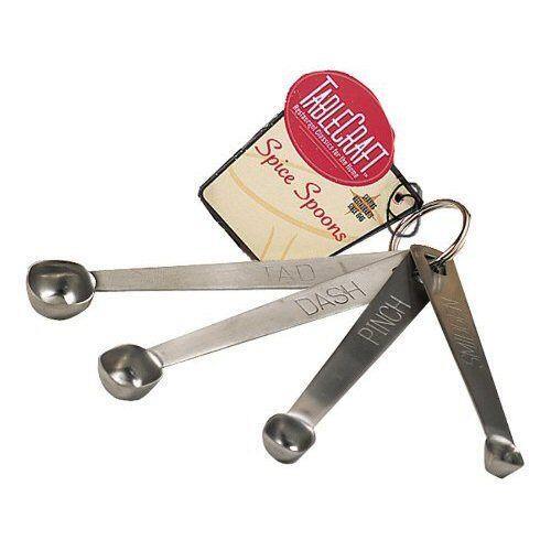 TableCraft 4 Pc Stainless Steel Spice Measuring Spoons Smidgen Pinch Dash & Tad - Picture 1 of 1