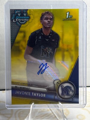 Javonte JJ Taylor - 2023-24 Bowman University Chrome Auto Yello #/75 UCF