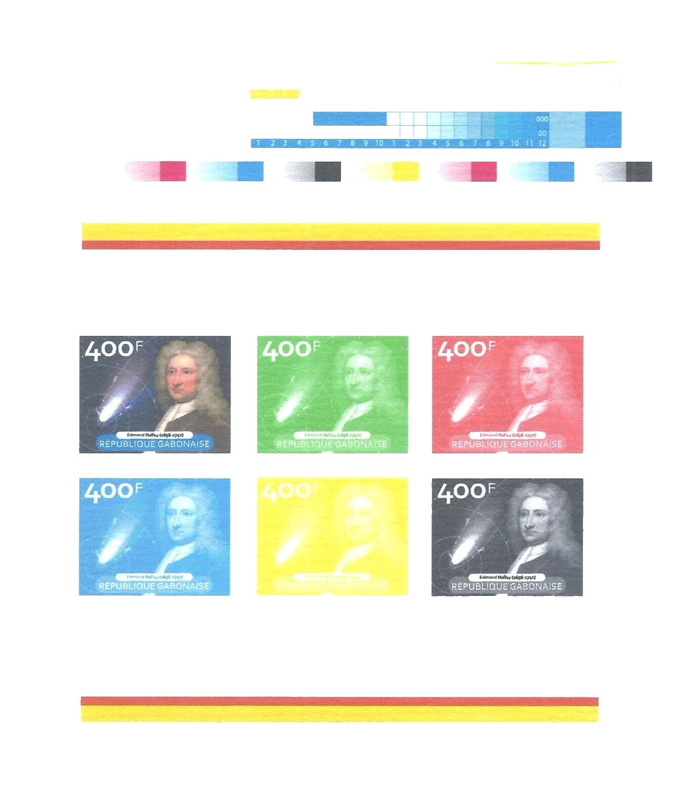 Espacio de la nación independiente de Prueba, ensayo estampillas postales