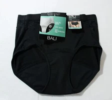 Bali Women's Light Leak & Period Protection Brief Panty ZG3 Black Medium NWT
