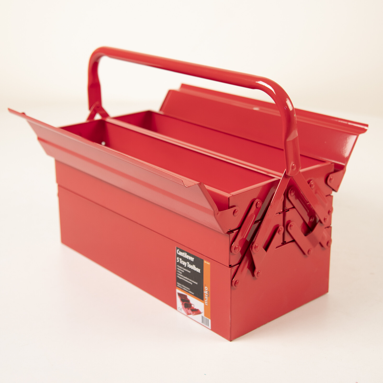 CANTILEVER TOOLBOX 5 TRAY METAL ORGANISER STORAGE BOX TOOLS