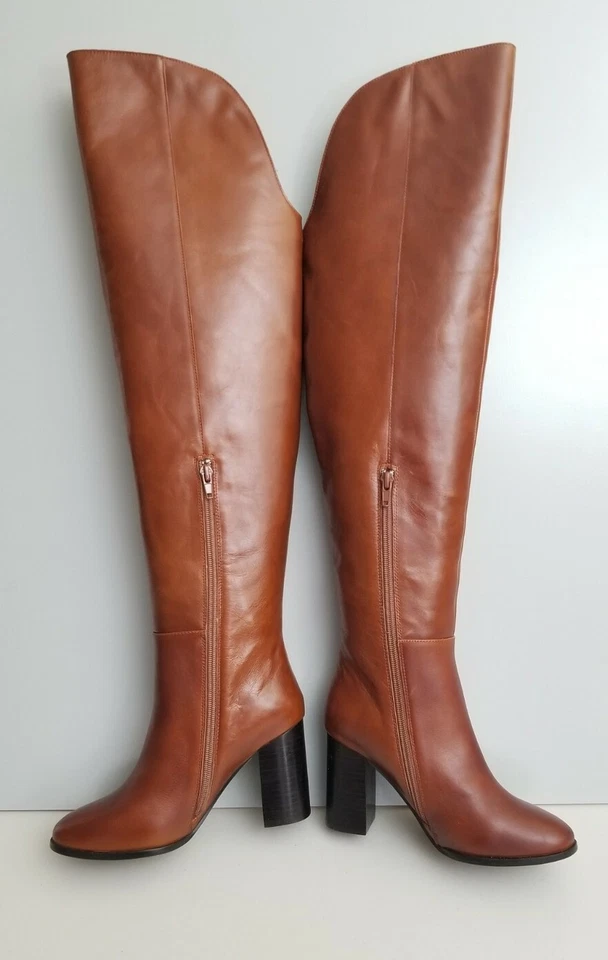 Jeffrey Campbell Ollie Botas Sobre la Rodilla Cuero Coñac Mujer Talla 6 Nuevas Foto 4 de 4