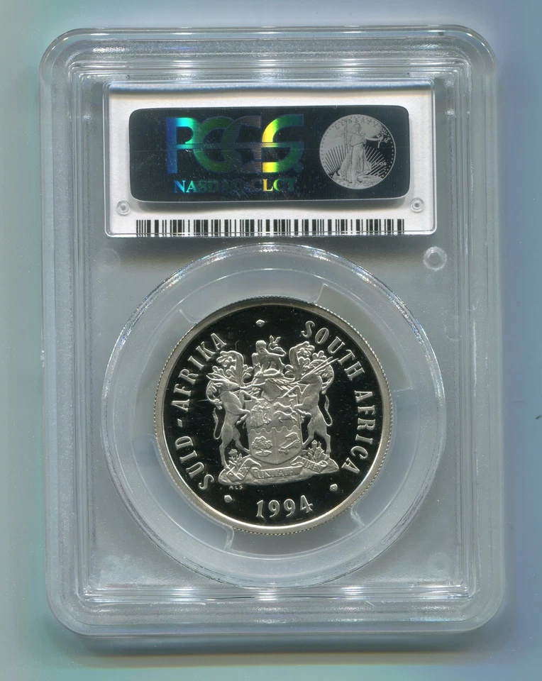 Серебряная монета инаугурации президента Манделы PCGS PR68DC Южная Африка 1994 R1 - Изображение 3 из 4