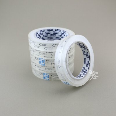 6 - 3/4'' x 2,592'' (72 yds) Crystal Clear Transparent Tape, Fits 3'' Core