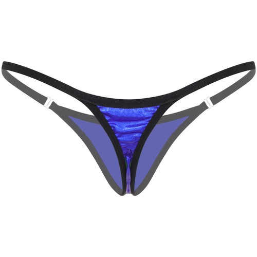 UK Womens Shiny Metallic Bikini Bottoms Low Rise T-back Thongs Underwear Panties - Picture 54 of 85
