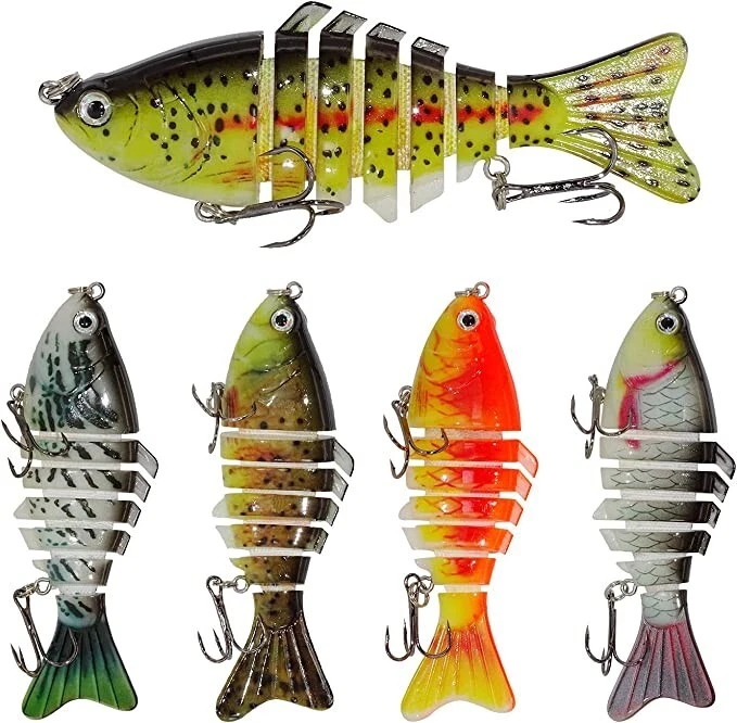 Fishing Lures Fish Minnow Swimbait Tackle Hook Lure Crank Bait 5 Pcs - Image 3 of 4