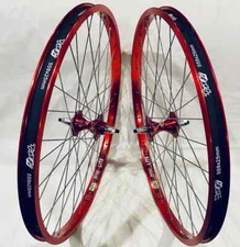 TNT BICYCLES, BMX WHEEL SET - 24 OR 26 INCH - RED (SUN RHYNO LITE XL)